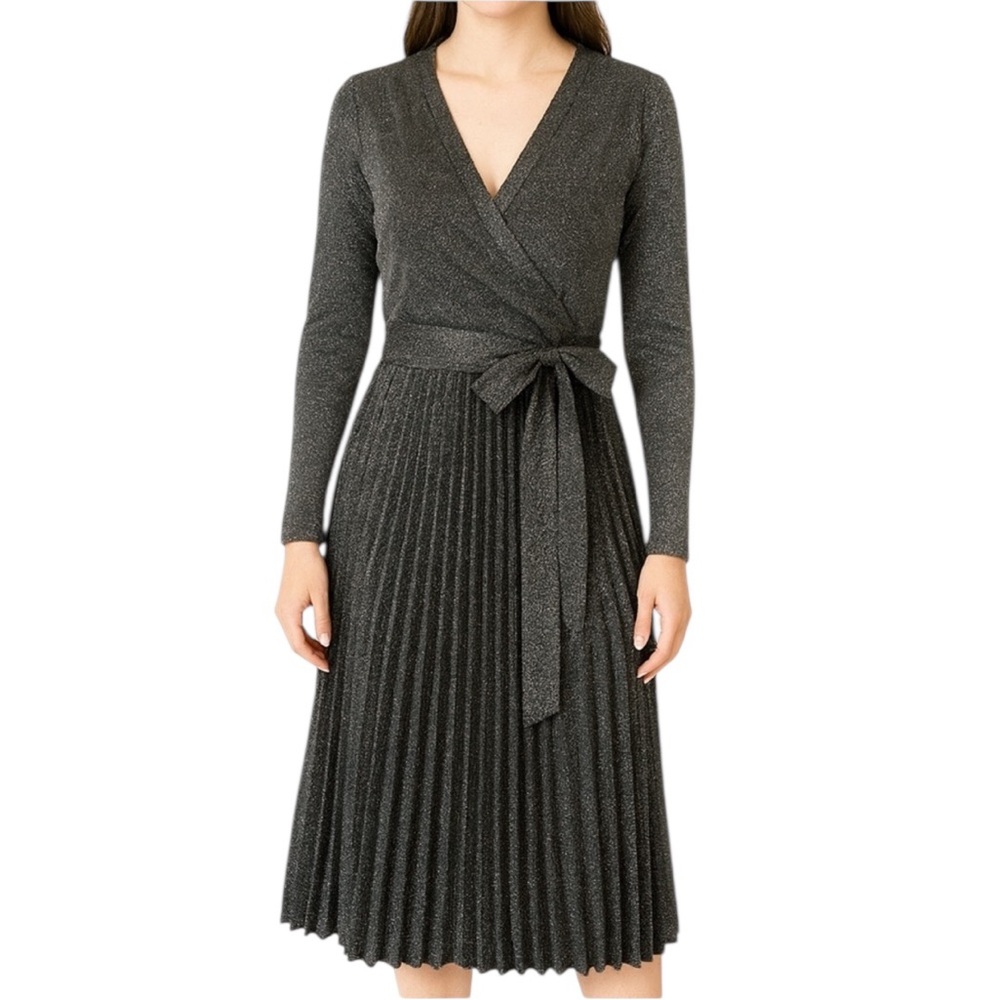 Metallic Stretch Wrap Dress The Ceri